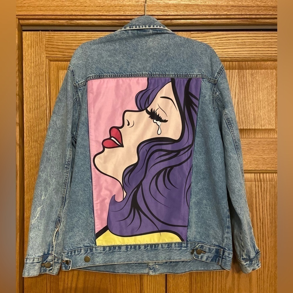 Chemistry Womens Pop culture Jean Jacket  A Woman In Tears  Denim XL
